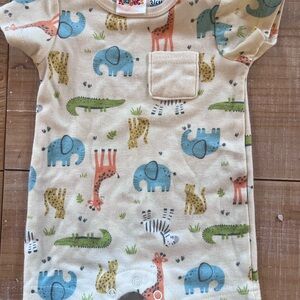 Kidgets Cream Baby Romper with Multicolor Animal Prints